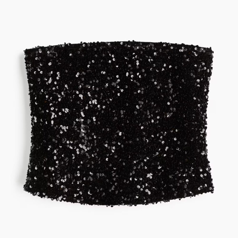 H&M black Sequined Bandeau Top